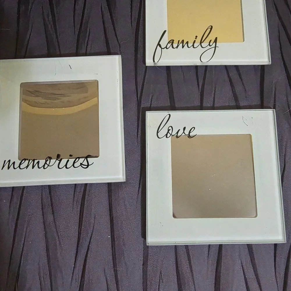 Havocgifts Elegant Glass Photo Coasters with Holder. 5 Coasters